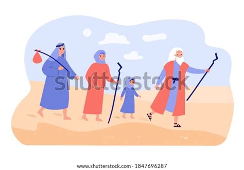 Moses Prophet Leading Christian People Through Stock Vector Royalty