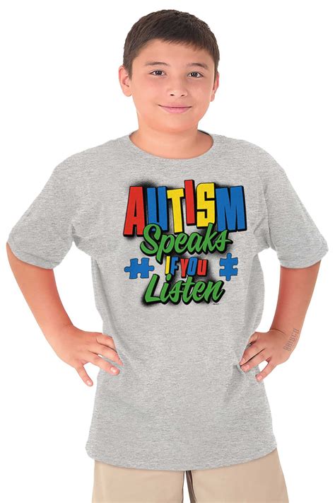 Autism Youth T Shirt Tees Tshirt For Kids Speaks If You Listen