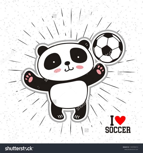 Cute Panda Playing Soccer Stock Vector Royalty Free 1109785913