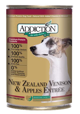 Sign up to our subscription and receive 10% off on your repeat delivery! Addiction Canned Dog Food New Zealand Venison & Apples ...