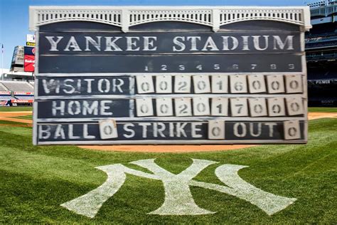 New York Yankee Stadium Sports Baseball Team Scoreboard Vintage Style