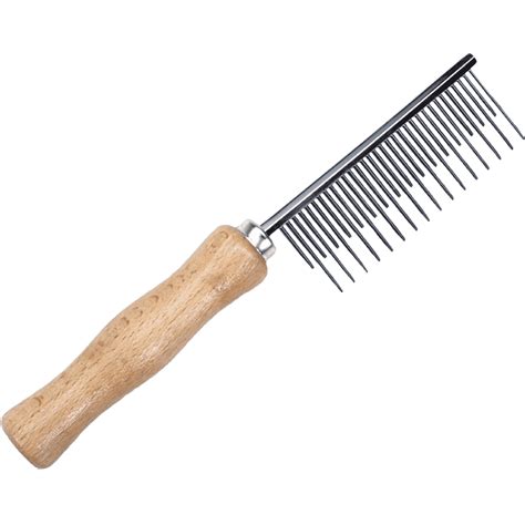 Safari Dog Shedding Comb With Wood Handle