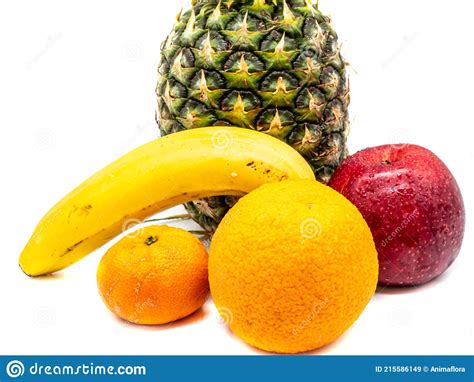 Fresh Fruit Isolated On White Background Stock Image Image Of