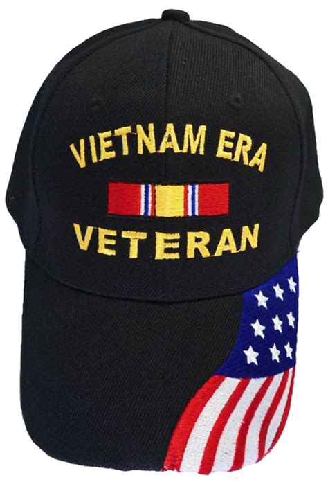 Vietnam Era Veteran Baseball Cap Black Military Hat Vet With American