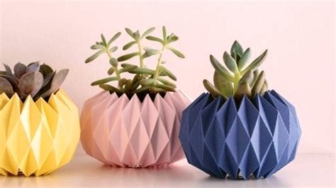 How To Make A Flower Vase Out Of Paper Diy Origami Vase