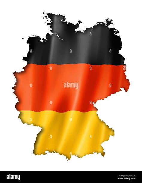 Germany Flag Map Three Dimensional Render Isolated On White Stock
