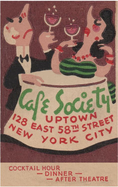café society uptown new york 1940s vintage menu art cafe society vintage menu prints