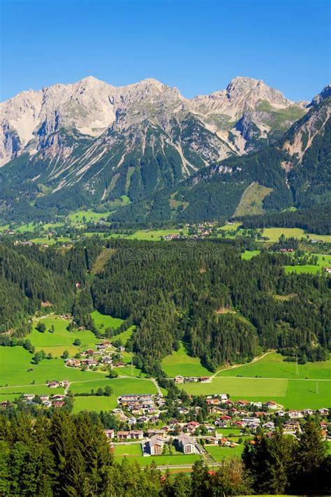 Dachstein Mountains Over Schladming Northern Limestone Alps Austria
