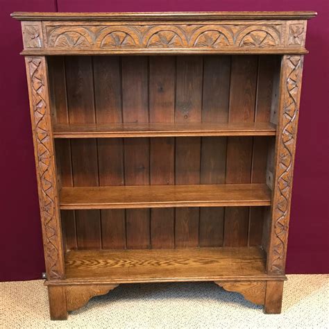 Carved Oak Open Bookcase Antique Bookcases Hemswell Antique Centres