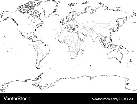 World Map Outline Regions