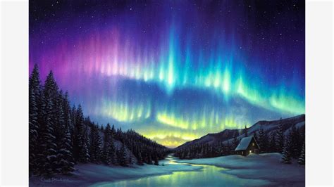 Acrylicoil Painting Time Lapse Aurora Borealis Youtube