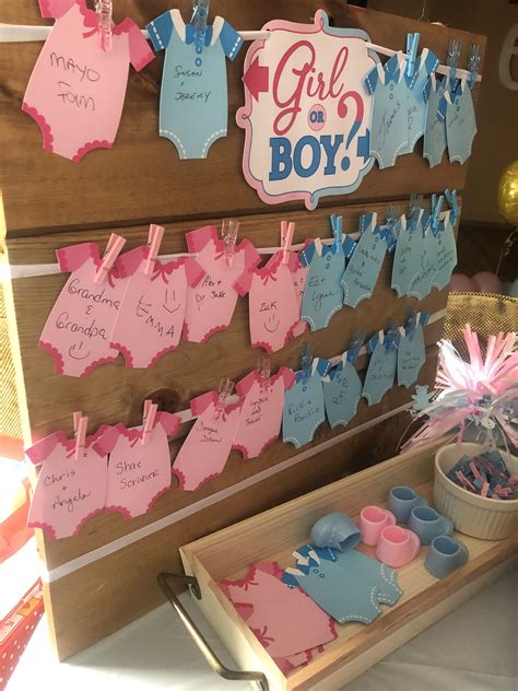 Gender Reveal Guest Board Decoraciones De Fiestas Para Bebés