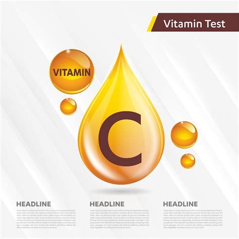 Vitamin C Icon Gold Template Vector Premium Download