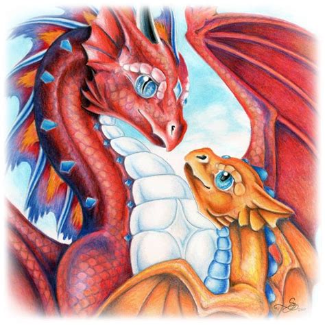 Mother and Baby Dragon | Baby dragons drawing, Dragon drawing, Baby dragon