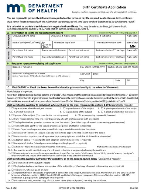 Birth Certificate Request Nicollet County Fill Out And Sign Online