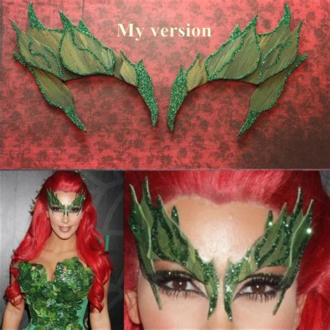 Poison Ivy Leaves Eyebrow Eye Mask Green W Glitter Trim Etsy