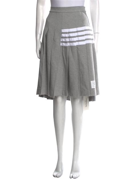 Thom Browne Varsity Pique 4 Bar Pleated Football Knee Length Skirt W
