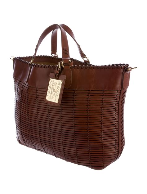 Ralph Lauren Woven Leather Tote Handbags Wyg22024 The Realreal