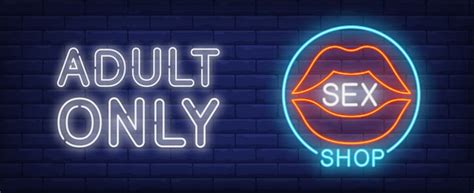 Free Vector Sex Shop Neon Sign Open Sensual Female Lips In Blue Circle