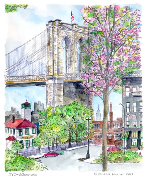 Brooklyn Bridge Watercolor Watercolor Flowers Watercolor Paintings
