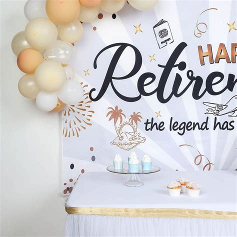5ftx7ft Happy Retirement Vinyl Backdrop Retirement Party Banner