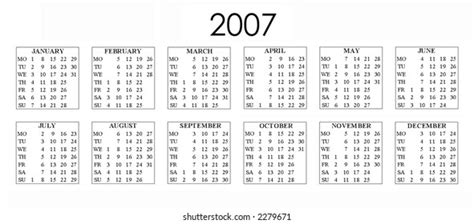 2007 Calendar Stock Illustration 2279671 Shutterstock