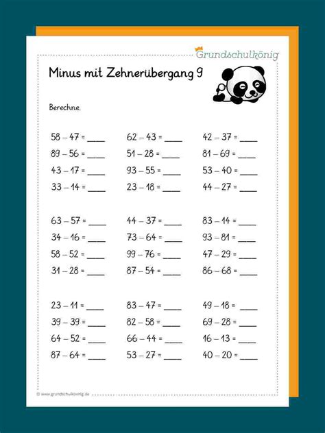 Deshalb ist es wichtig, dass die schüler einen positiven und selbstbewussten umgang mit themen der mathematik entwickeln. Subtraktion mit Zehnerüberschreitung