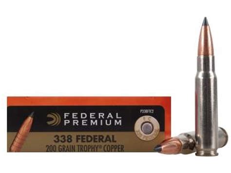 Federal 338 Federal Ammunition Vital Shok P338ftc2 200 Grain Copper
