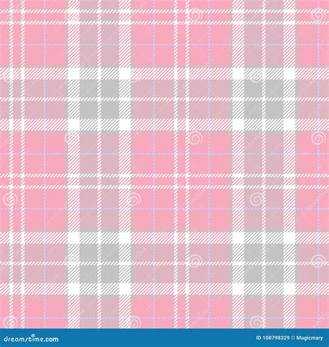 Pink Vintage Plaid Seamless Pattern Female Fabric Texture Vector Eps10 Stock Vector