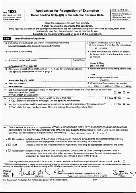 Irs Form 1023 Printable Printable Forms Free Online