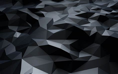 Wallpaperwiki Black 3d Polygons Dark Pattern Ultra Hd Wallpaper Pic