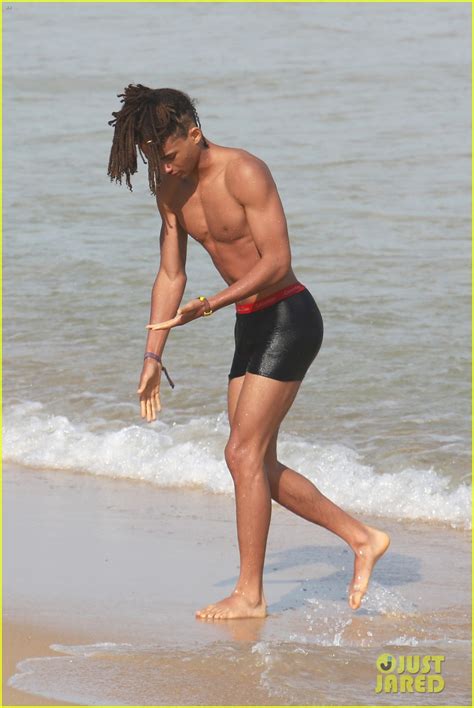 Photo Jaden Smith Wears Just His Calvins For A Dip At The Beach Photo Just Jared
