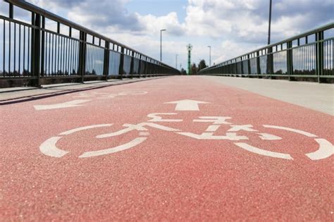 Premium Photo The Bicycle Sign Bicycle Lane Symbol Indicated The Road