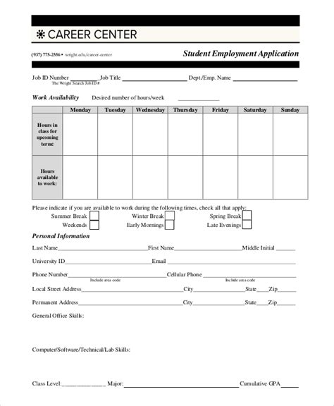 Free 8 Generic Employment Application Samples In Ms Word Pdf