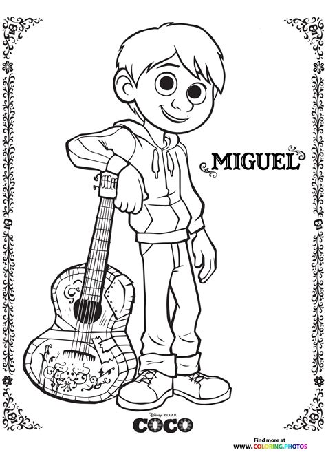 Miguel Rivera With Patterns In Background Coco Kids C