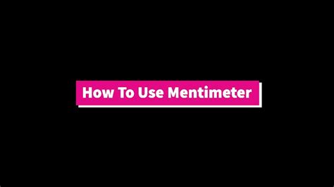 How To Use Mentimeter YouTube