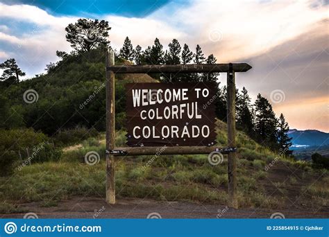 Colorful Colorado Welcome Sign Stock Image Image Of Travel View