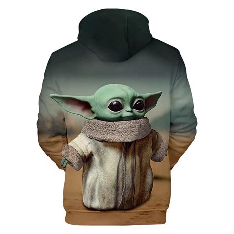 Fashion Baby Yoda Graphic Hoodie Pullover Kids Adult Younghoodie