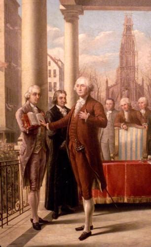 Painting Of George Washington Being Sworn In To The Presidency In 1789