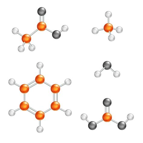 Illustration De La Structure Moléculaire Modèle De Molécule Boule Et Bâton Vecteur Premium