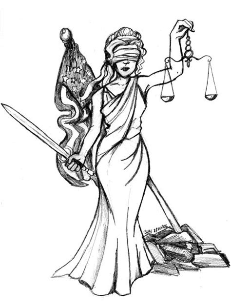Bling Lady Justice Tattoo Design 500×664 Píxeis Lady Justice