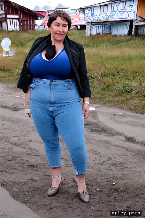 Image Of Fully Clothed Huge Floppy Saggy Breasts On Very Fat Russian Mature Woman With Large