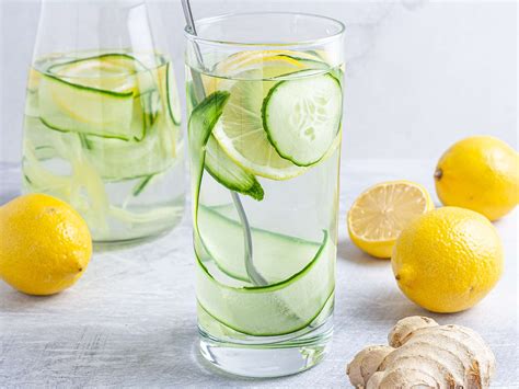 Cucumber Ginger Lemon Water Foodaciously