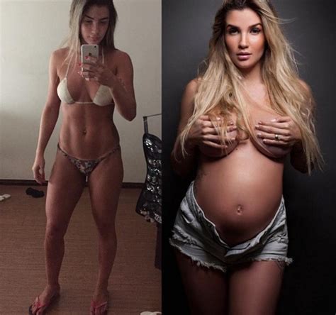 Só de entrar no ringue, apetz já fez história: Aline Gotschalg compara antes e depois da gravidez ...