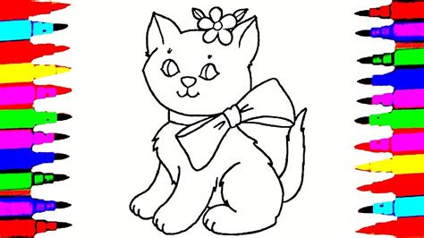 Hours of fun await you by coloring a free drawing animals cat. Cat Drawing and Coloring Videos For Children l Cute Cat ...