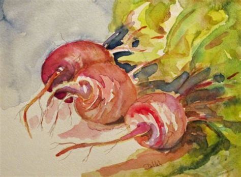 Beets No 3 Organic Vegetables Painting By Artist Delilah Smith