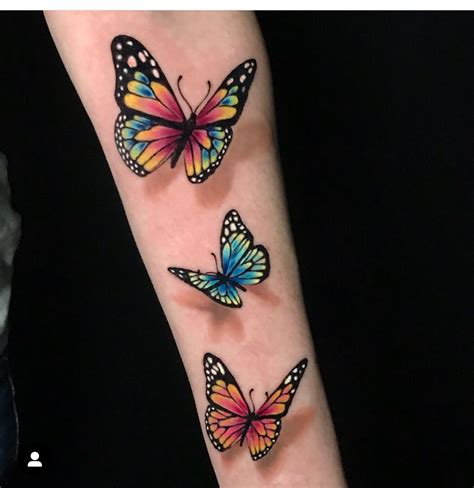 Butterfly 3d Tattoo Color Tatuaje De Mariposa En La Muñeca Tatuajes