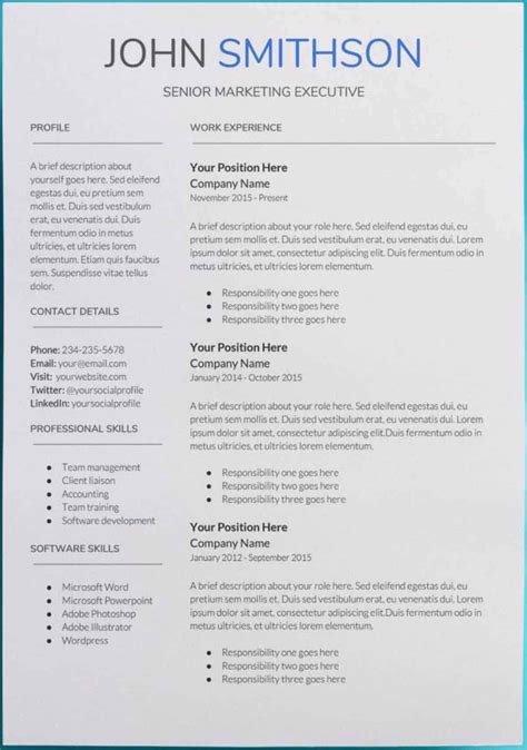 Resume templates and examples to download for free in word format ✅ +50 cv samples in word. Simple Resume Template Google Docs Cool and Elegant 30 ...