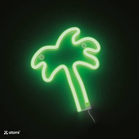Green Palm Tree Neon Light Atomi