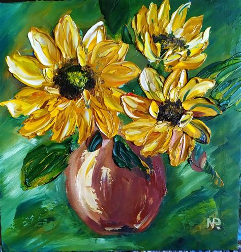 Browse our gifts and prints featuring vincent van gogh's sunflowers, including jewellery, prints, and stationery, available from the national gallery shop. Sunflowers inspired by Van Gogh, original floral | Artfinder